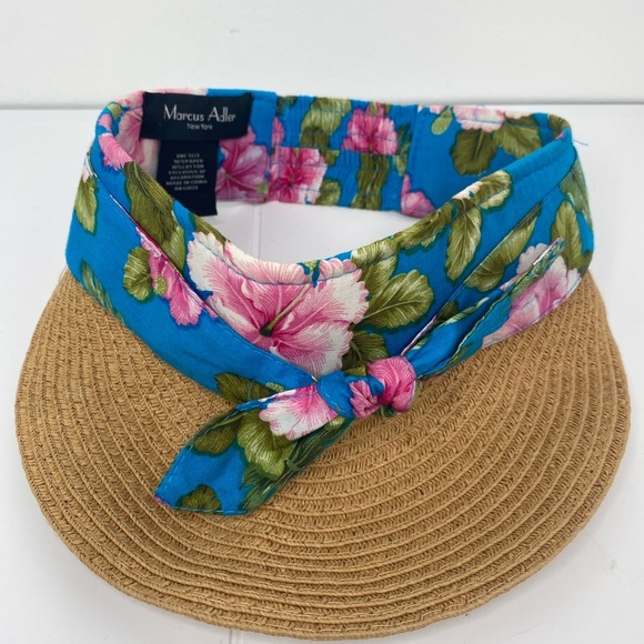 MARCUS ADLER New York Women's Floral Blue and Tan Visor AS IS - Picture 1 of 5